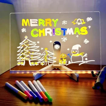 LED Letter Message Board Light Up Dry Erase Board With 7 Colorful Pens with Light Acrylic Drawing Board for Kids Birthday Gifts 1