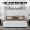 Queen Size Bed Frame Lift Up Storage Beds Linen Beds Frames with Hydraulic Storage/Wingback Headboard, Queen Bed Frame 4