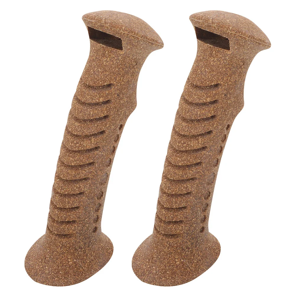 Trekking Pole Handle Cane Grip Replacement Skiing Handles Cork Hiking Grips Wooden Poles 2 Pcs