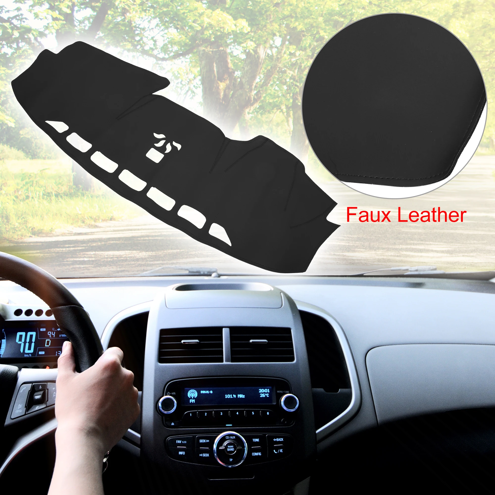 

Uxcell чехол для приборной панели автомобиля, защитный коврик из искусственной кожи для Honda C-RV 2017-2021, черный