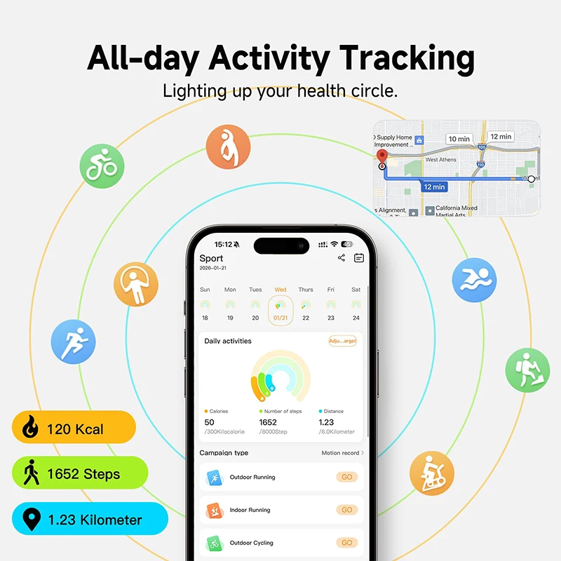 Premium Smart Fitness Tracker – Sleep Monitoring, 170+ Sports Modes, IPX8 Waterproof, Ideal Couple Fitness Gift