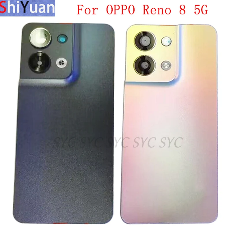 OPPO Reno 8 5G 용 오리지널 배터리 커버 후면 도어 하우징 케이스, 로고 교체 수리 부품 포함 