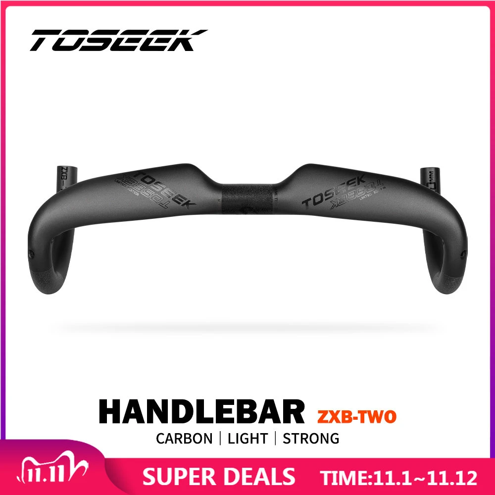 TOSEEK ZXB TWO Bike Carbon Road Handlebar 400/420/440mm UD Matt