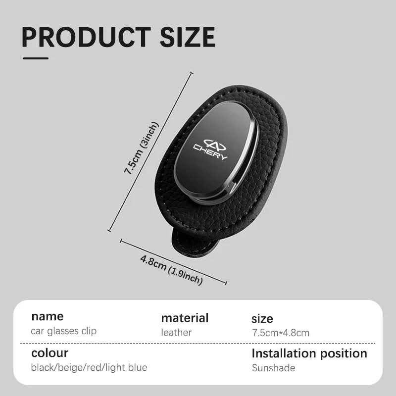 범용 자동차 선바이저 클립 선글라스 카드 티켓홀더, 체리 이스타 크로스 Gx EQ7 E3 부적 포라 QQ IQ 풀윈용
