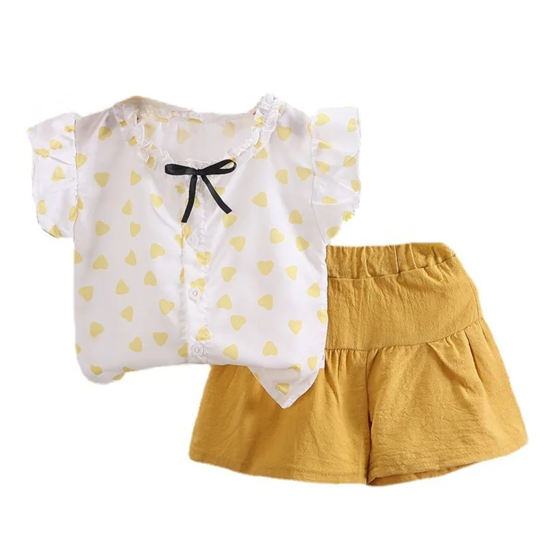 

New Summer Fashion Baby Clothes Suit Children Outfits Girls Casual Cute Shirt Shorts 2Pcs/Sets Toddler Costume Kids Tracksuits