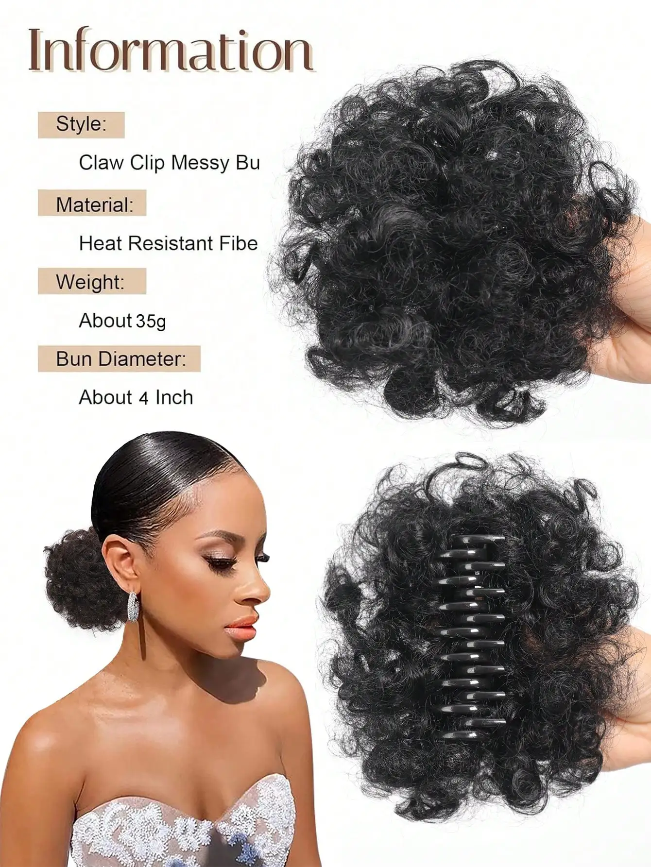 Synthetic Afro Puff Curly Ponytail Clip In Hair Extensions