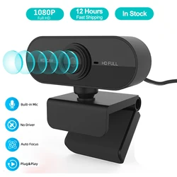 Webcam 1080P Full HD Web Camera With Microphone USB Plug Web Cam For PC Computer Mac Laptop Desktop Mini Camera