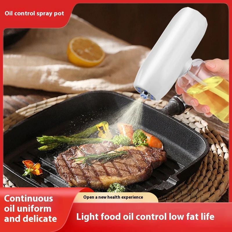 Electric Oil Spray Bottle 300Ml Glass Cooking Oil Dispensers Olive Butters Sprayers for Kitchen Air Fryer Bbq Salad Baking