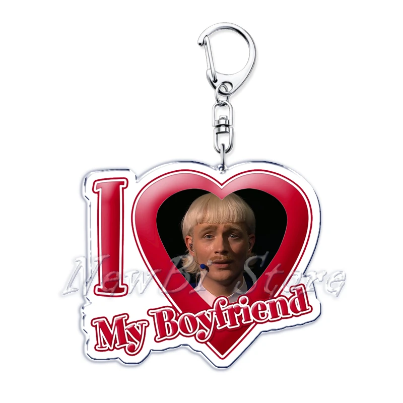 I Love My Boyfriend Singer Joost Klein Schlüsselanhänger Schlüsselanhänger Eurovision 2024 Europapa Ring für Taschenanhänger Schlüsselanhänger Schmuck Geschenke – Detail 13