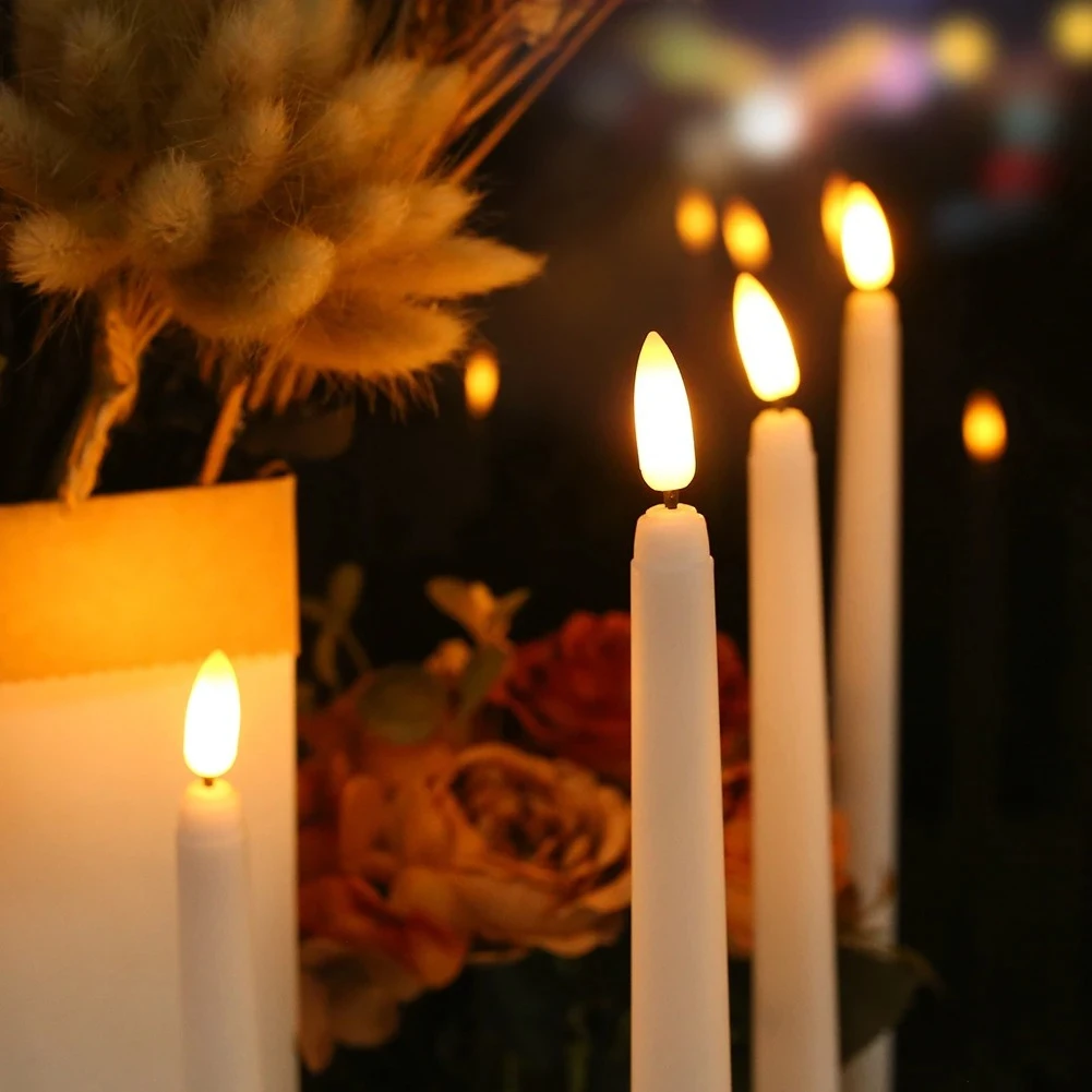LED Flameless Taper Candles 11" Battery Operated with 10-Key Remote Christmas Home Wedding Decor