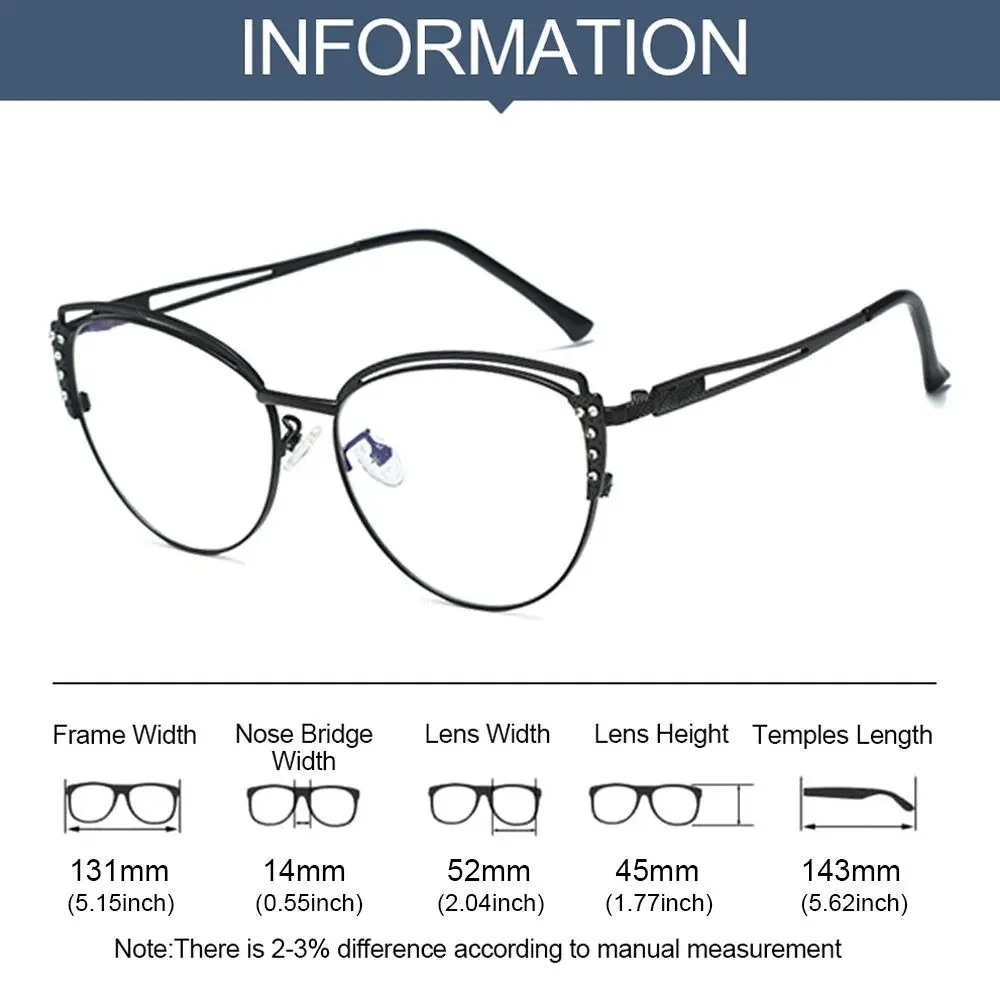 Luxury Diamond Cat Eye Anti-Blue Light Blacking Glasses Women Rhinestone Optical Lenses In Trendy Computer Reading Eyeglasses images - 6