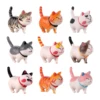 3Pcs/Kit 9Pcs/Kit Cute Mini Cat Ornaments Desktop Car Home Room Office Decoration Figures Statue Kids Student Lovely Gifts 6