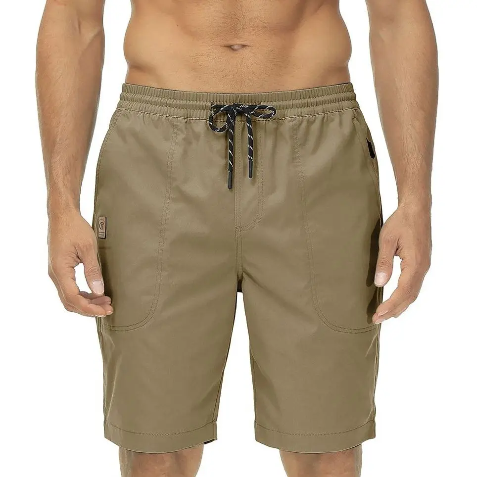 Summer Men's Solid Lightweight Breathable Quick Dry Athletic Shorts With 5 Pockets High Quality Elastic Waist Beach Shorts mens fitness shorts