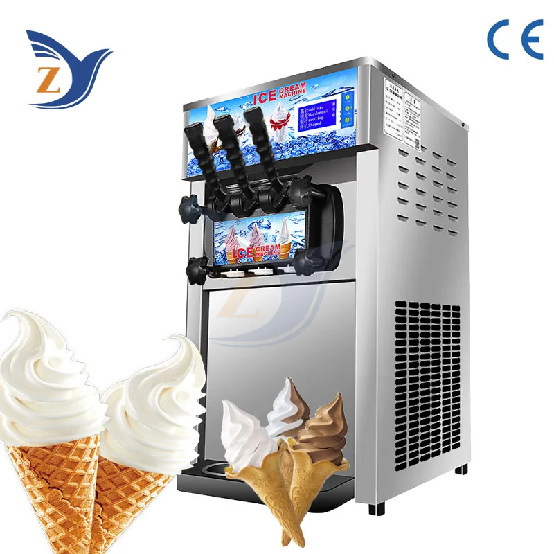 Ice Cream Making Machine ZY-168 Stainless Steel Small 1200W Table Type Automatic Commercial Double Storage Cylinder Equipment 2