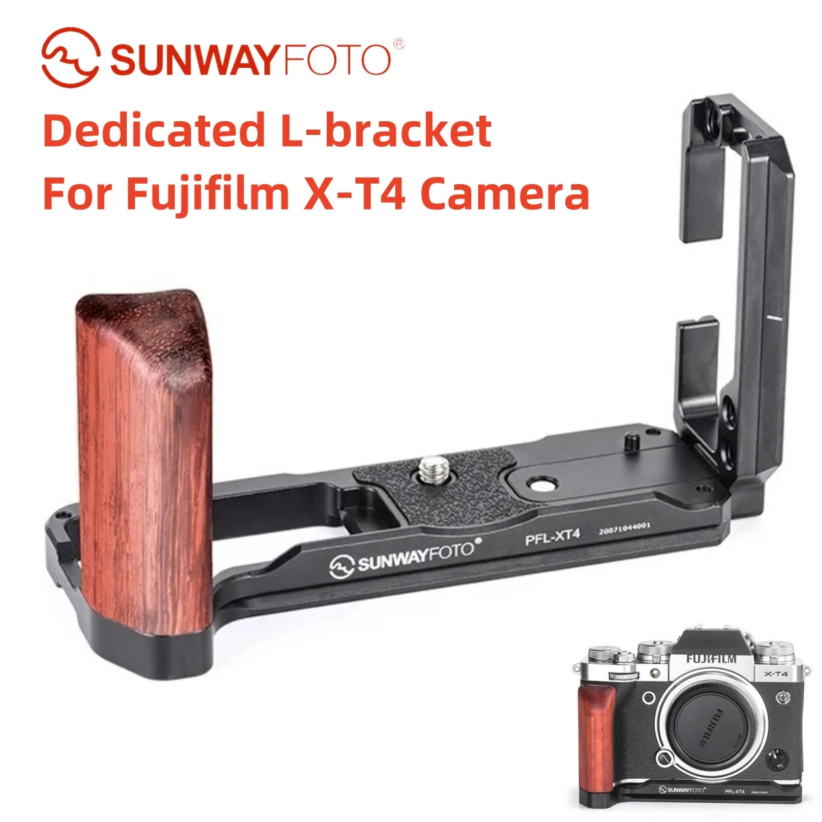 

SUNWAYFOTO PFL-XT4 Dedicated L-bracket for Fujifilm X-T4 Camera Tripod Head Quick Release Plate Arca Camera accessories