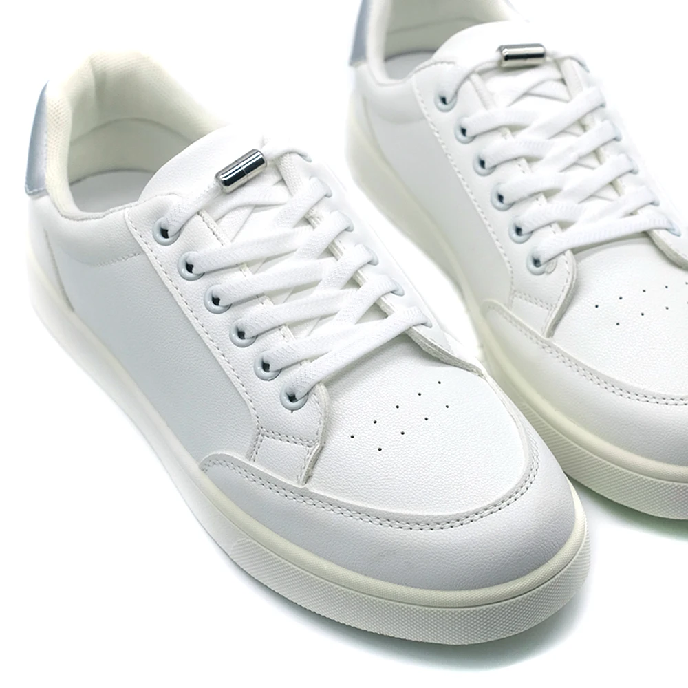 No Tie Shoelaces with Metal Lock – Flat Elastic Laces Adults and Kids Sneakers, Quick Wear Shoe Strings for Lazy Day_voghion.com