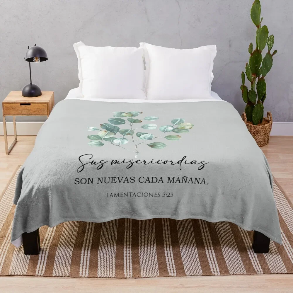 

Sus misericordias son nuevas cada maana spanish bible verse Throw Blanket Luxury Designer Sofa Blankets