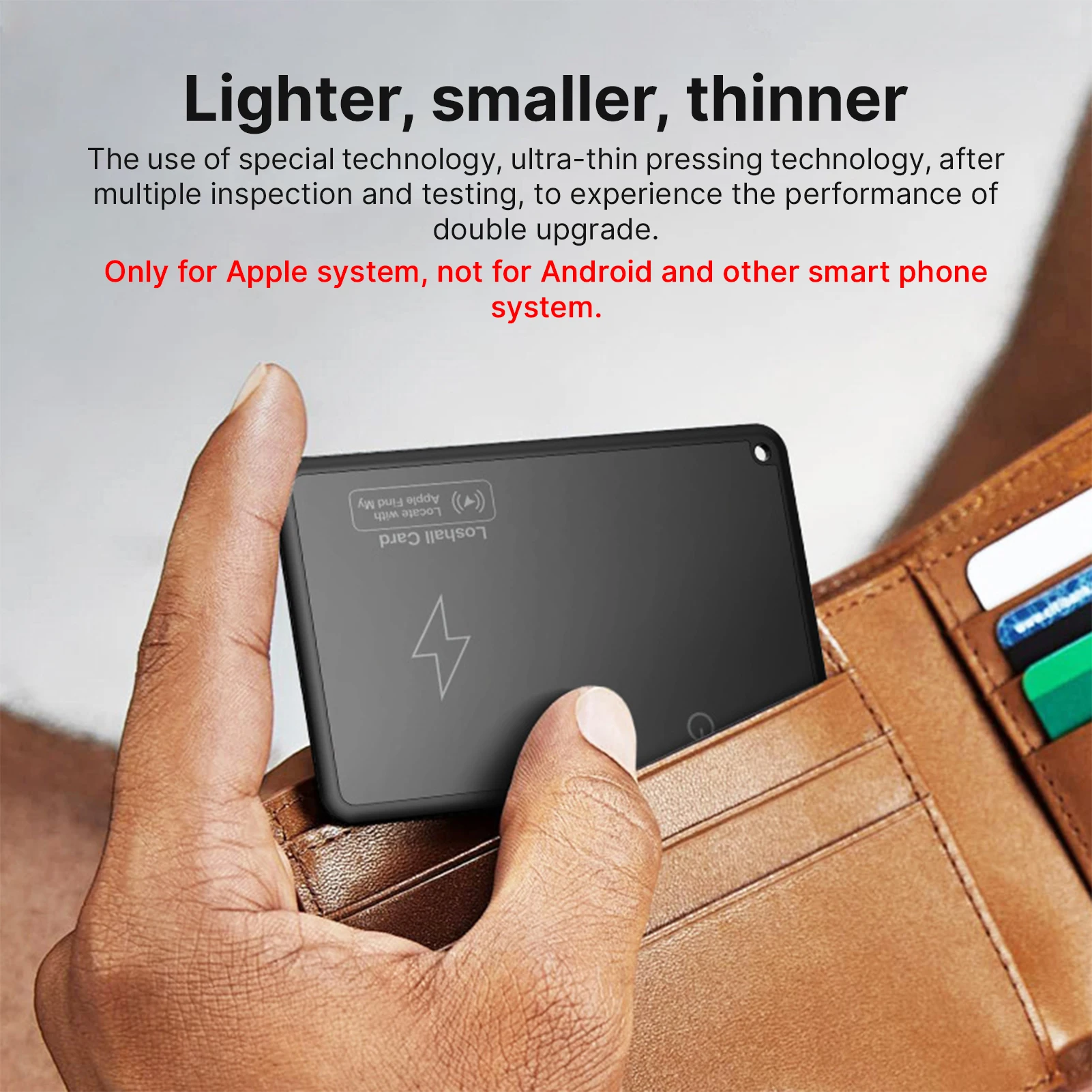 BT Tracker Item Finder Work with Find My, 4 Pack Wirelessly Charging Ultra-thin Card Item Locator with Sound Reminder Message