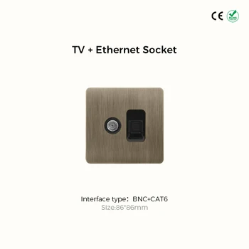 Avoir Vintage ทองเหลืองสวิทช์ 1-4 Gang 2 Way Toggle แผงสวิทช์ Brushed Bronze ซ็อกเก็ตไฟฟ้าและสวิทช์ USB Cat6 Rj45 14