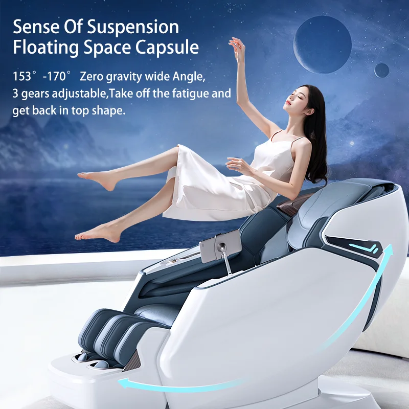 Full Body 4D Electric Zero Gravity Luxury Bluetooth Massage Chair SL Track Manipulator Electric Telescopic Calf 6