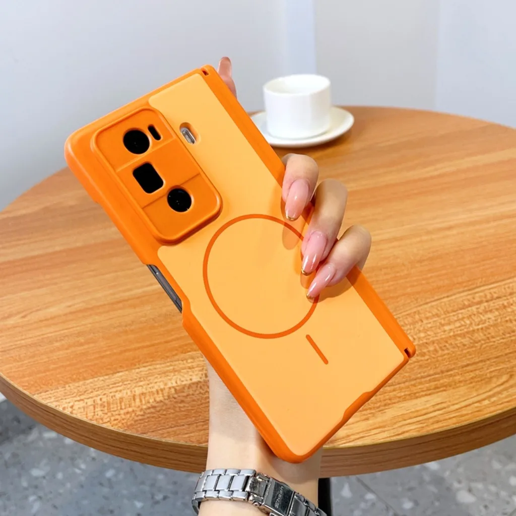 Magnetic Matte Shockproof Phone Case with Wireless Charging Compatibility