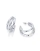 Women 14K Gold Plated Chunky Multi Hoop Earrings Lady Hypoallergenic Trendy Triple Split Loop Huggie Earrings Popular Jewelry 6