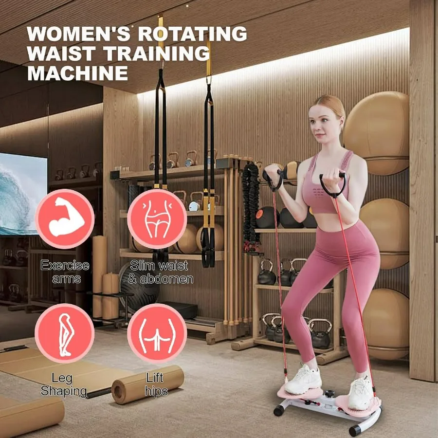 Waist Twist Machine Waist Trainer Board, Heavy-Duty 150KG ABS/Carbon Steel, No-Assembly Home Gym Equipment for Core Strength (Wo