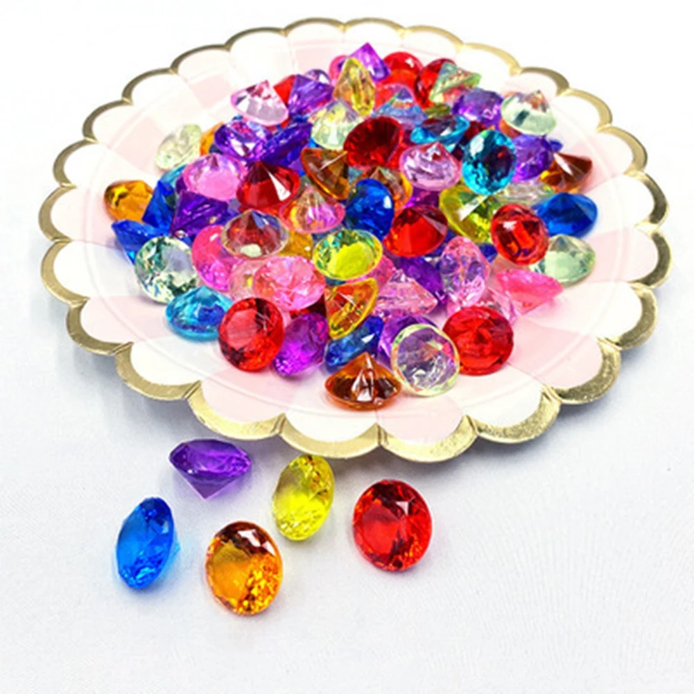 100 Stück Edelsteine, Diamant-Juwelen, Schatzkiste, Piratenfüller, Requisiten, Party, Konfetti, Hochzeit, Weihnachtsdekoration, Geschenke, 2 cm – Detail 4