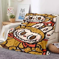 Cute Elf LABUBU Cartoon Blanket Soft and Comfortable Flannel Blanket Children's Nap Blanket Can Be  picnic blanket 2