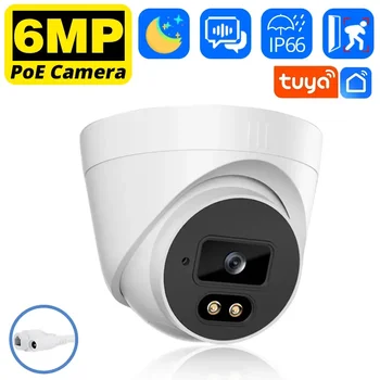 6MP POE Camera 6MP Outdoor Smart HD Video Surveillance CCTV Cameras H.265 Home Security IP Dome-Camera Motion Detection Tuya app