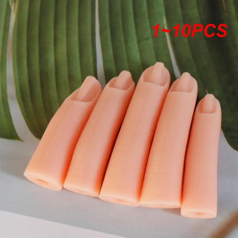 1 ~ 10Pcs 2023 Finger Manicure Practice Hand Acrilico Nail Tips Unghie Finte Con Design Nail Swatches Strumento Di Visualizzazione In Plastica Forma P
