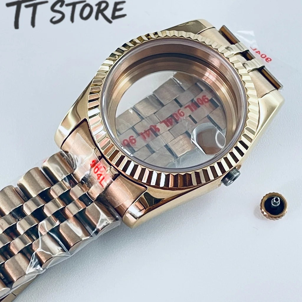 Gold Rose Watch Case with Top Waterproof Sapphire Crystal