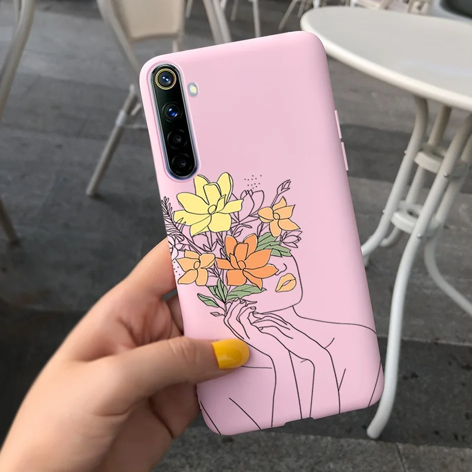 mobile pouch waterproof For Realme 6 6 Pro Case Cute Milk Cow Flower Patterns Soft Back Cover For OPPO Realme 6 6S 6Pro RMX2061 Coque Funda Realme6 Capa iphone waterproof bag Cases & Covers