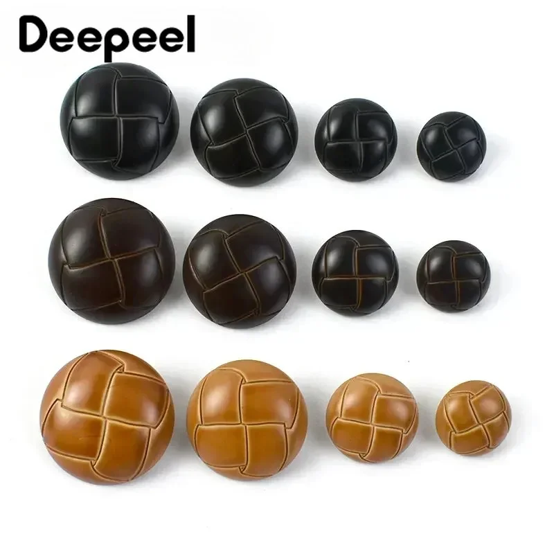 50Pcs 15-25mm 플라스틱 모조 가죽 단추 라운드 바느질 버클 자켓 코트 가방 의류 의류 액세서리 수리 공예