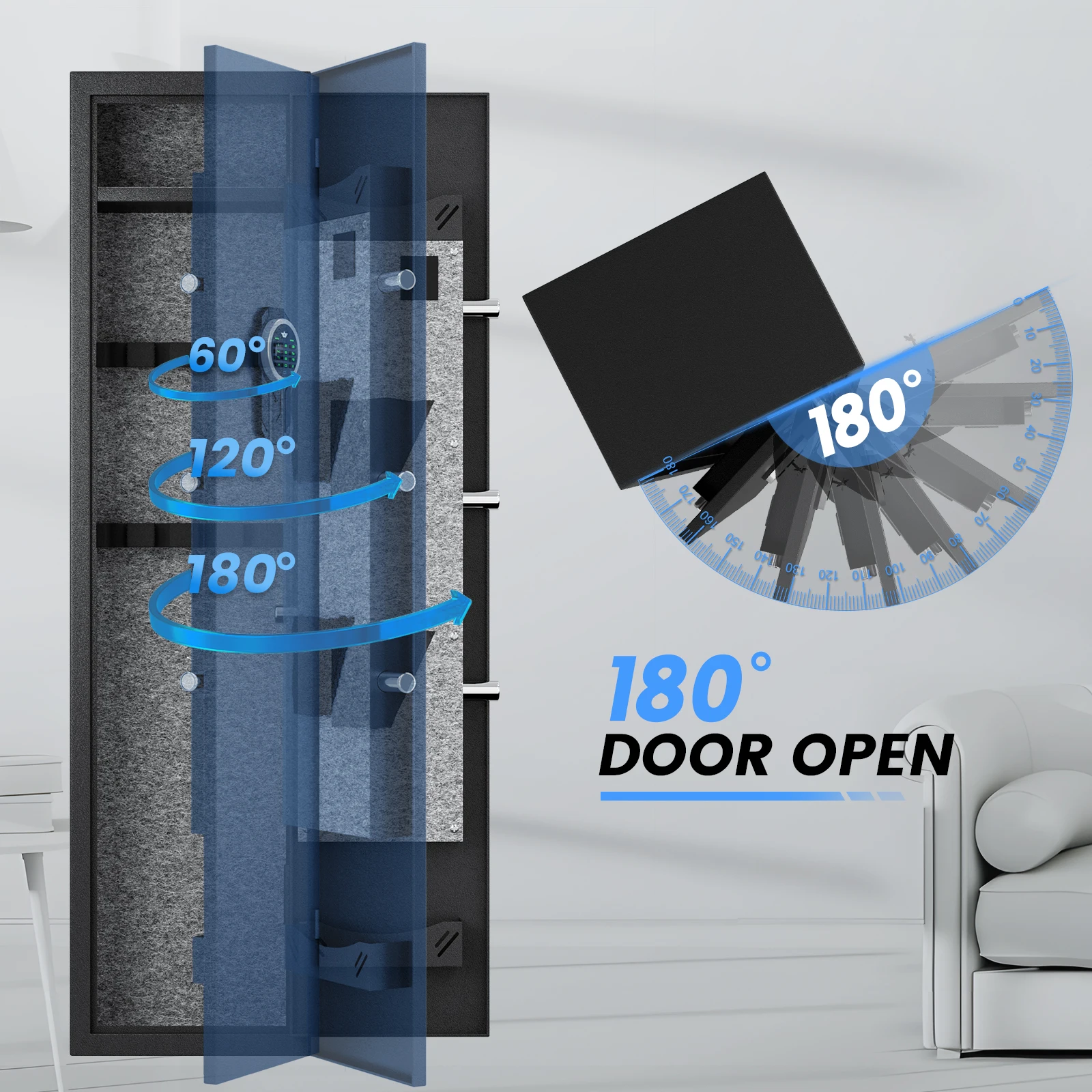 Digital Rifle Gun Safe with Adjustable Storage