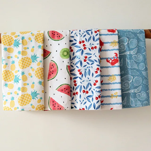 2Db/Set 45X65 Cm Nyomtatott Tiszta Pamut Asztal Szalvéták Konyhai Gofri Tea Törölközők Abszorbens Edénytisztító Kendő - Image 4