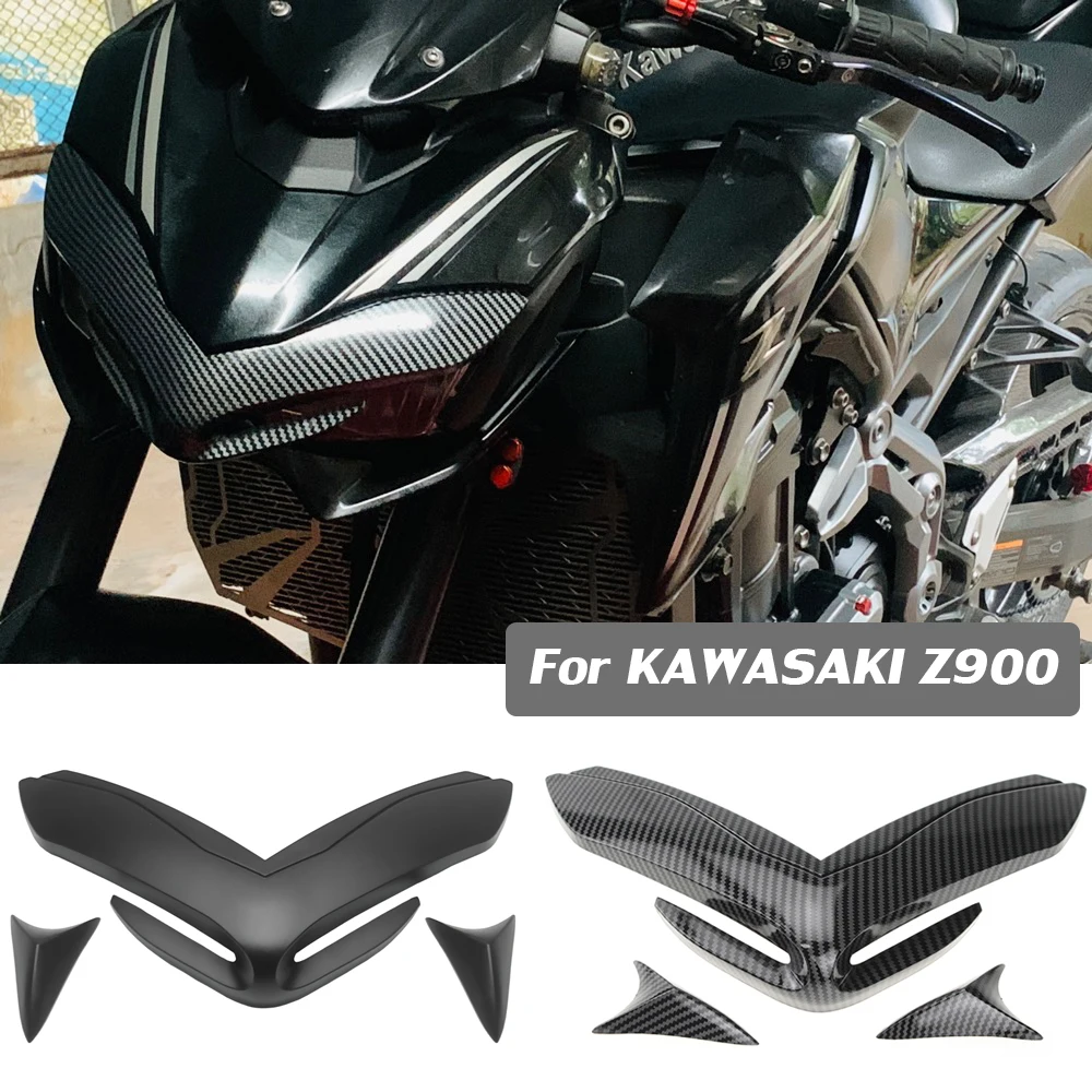 

Motorcycle Beak For Kawasaki Z900 Winglets Aerodynamic Wing Fairing Front Nose Cone Extension Cover Extender Z 900 2019 2018 17