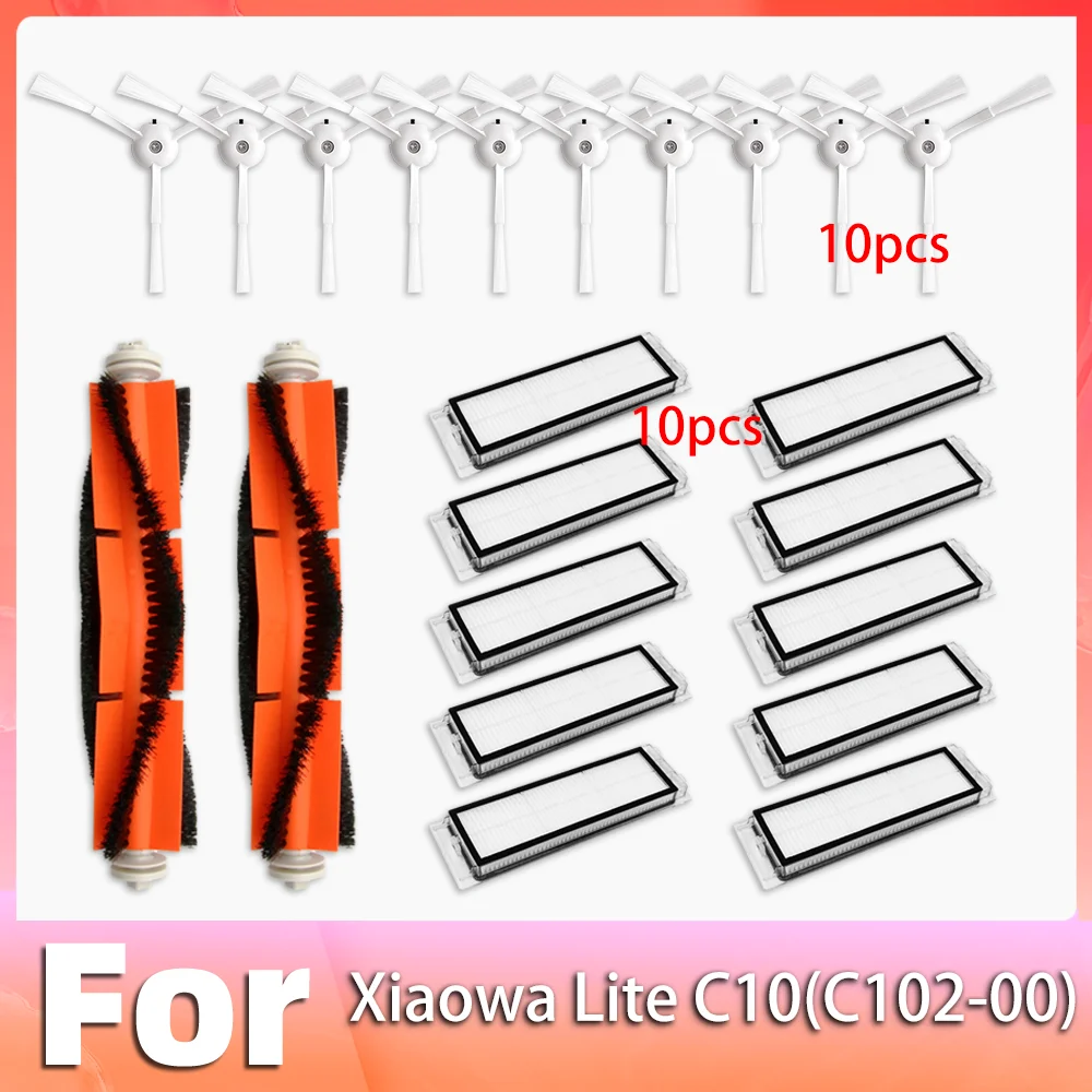 Совместимо с запасными частями и аксессуарами для робота-пылесоса Xiaomi Xiaowa Lite C10 / C102-00. Главная боковая щетка и фильтр HEPA