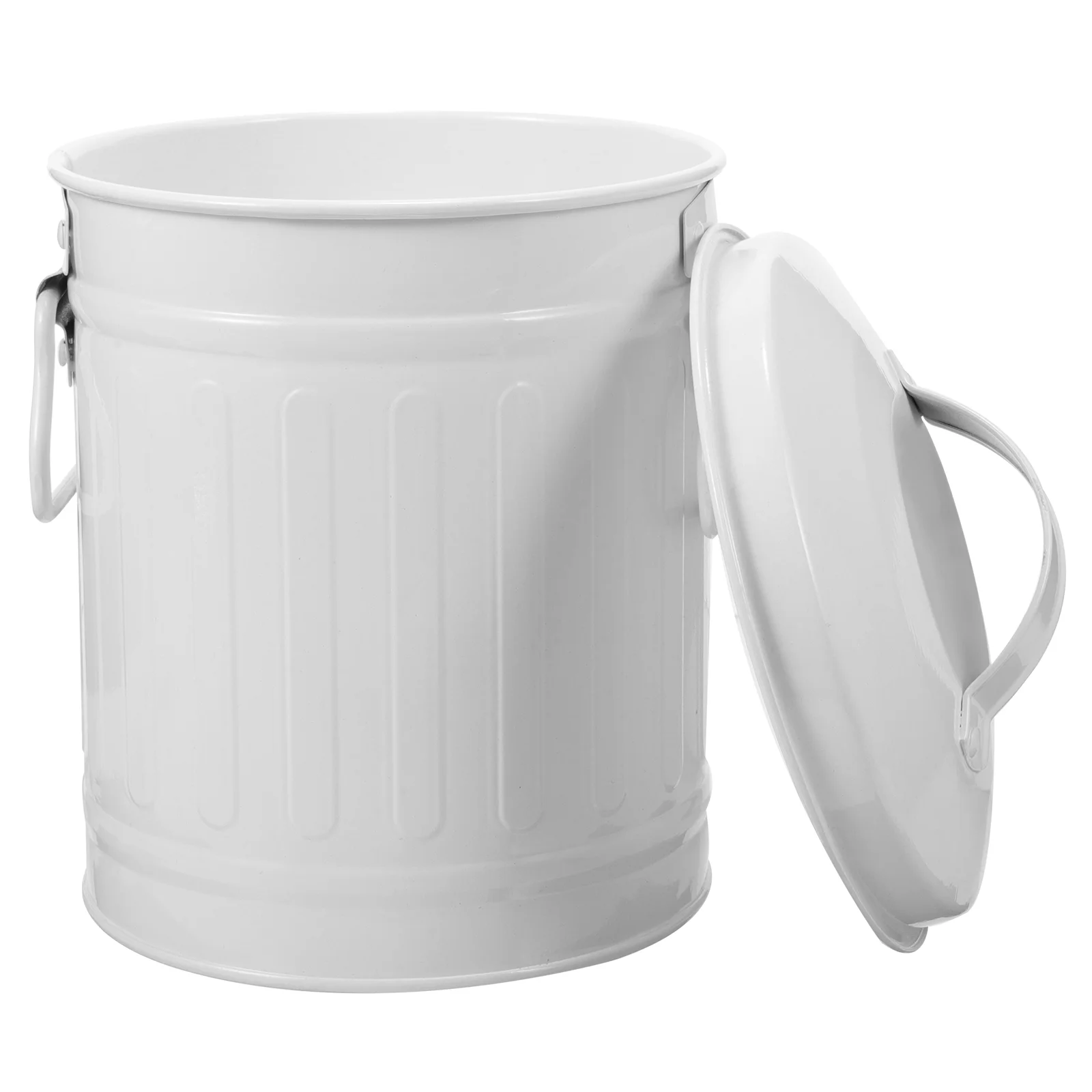 

Mini Table Trash Can Desktop Garbage Bin Iron Garbage Can Pencil Cup Holder Small Wastebasket Metal Rubbish Bin Lid Flower