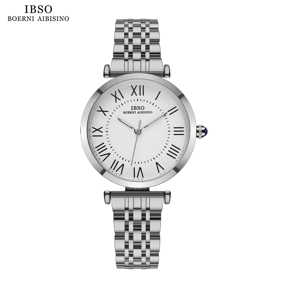IBSO 2023 New Simple Design Women Quartz Watches Stainless Steel Strap Luminous 3ATM Waterproof  Hot Selling Watch Ladies #3662