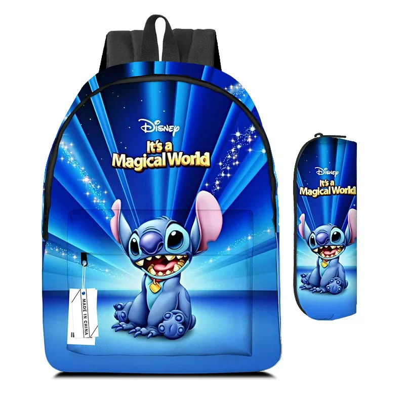 

2Pcs/Set Mochila stitch disney School Bags For Teenage kids Backpack Travel Backpack Student notebook Bookbags Anime Cartoon bag