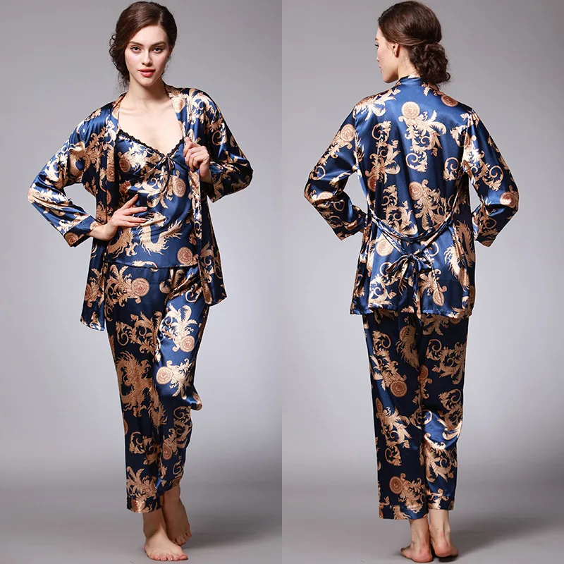 Silk Satin Robe Men's Bathrobe Nightgown Kimono Dressing Gown Bathrobe Women Sleepwear Couple Pajamas Sets