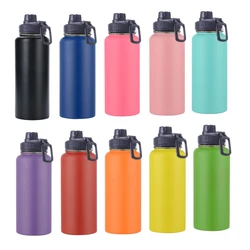 18oz 32oz 40oz  Double Wall Hydroes Stainless Steel Water Bottle with Straw Lid Vacuum Insulated Flask Thermos for Sports 2L