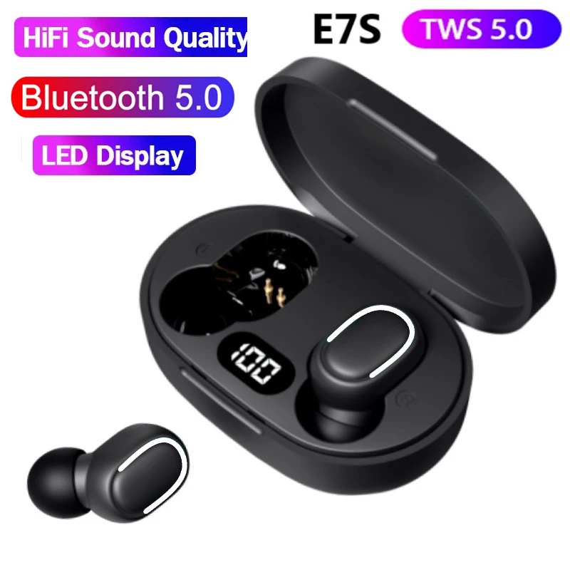 

E7S Tws Wireless Headphones Bluetooth Earphones bass Headsets with Mic Sport Noise Cancelling Earbuds For Xiaomi iPhone PK E6 E7