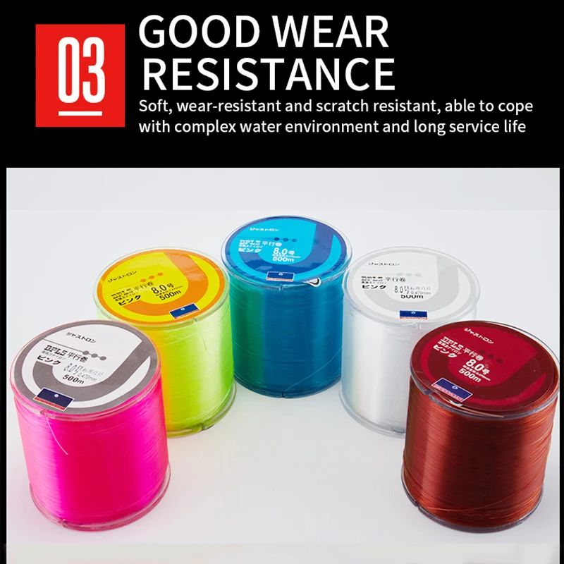Super Strong 500m Nylon Fishing Line 2-35LB Japan Monofilament Fluorocarbon Coated Line Fishing Accessories For Carp Sea 4