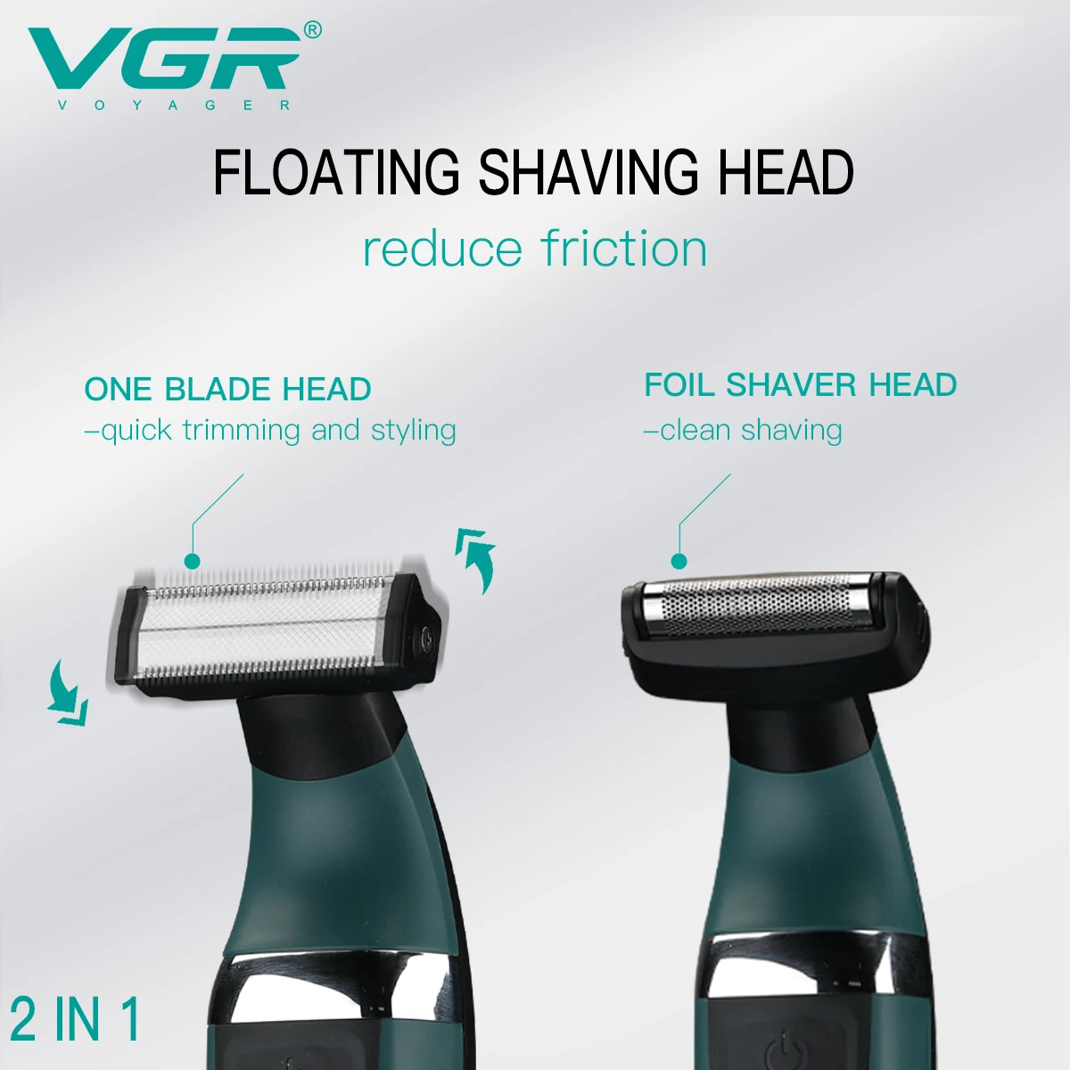 VGR Razor Professional Shaving Machine Electric Shaver Waterproof Beard Trimmer 2 In 1 Hair Trimmer Shaver For Men V-393 rotary shaver hair trimmer electric razor electric shaver hair clipper electrical rotary shaver electric hair clipper cordless shaver