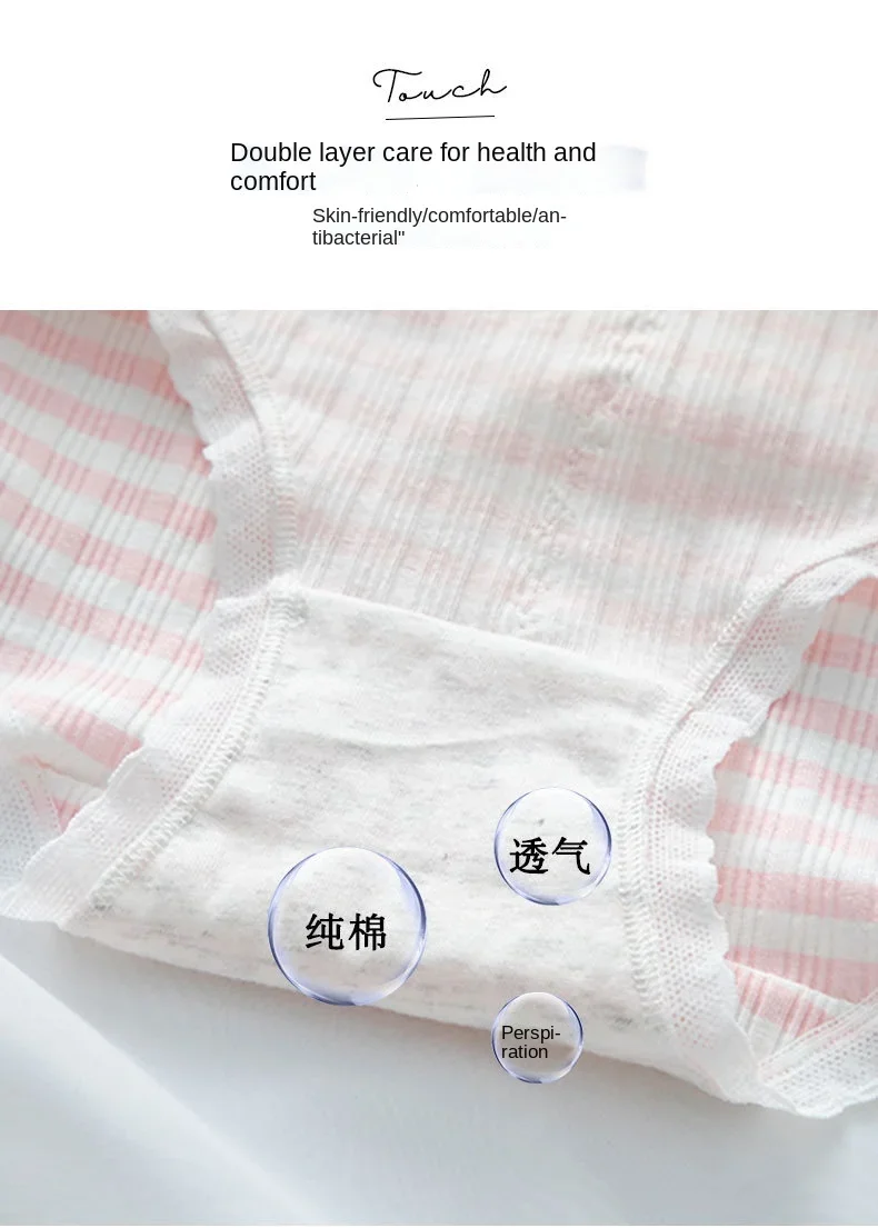 Description Picture 6 of itemSexy Lace Panties Women's Cotton Underwear Fashion Lovely Girl's Briefs Mid Waist Seamless Comfort Underpants Female Lingerie