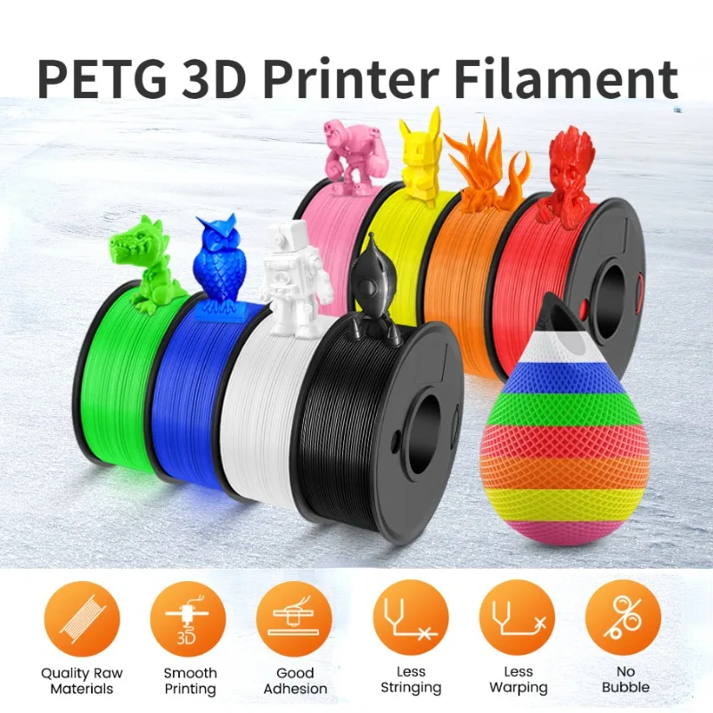 PETG 고인성 PETG 필라멘트, 치수 정확도, 3D 프린터 필라멘트, 1kg 스풀, 2.2 LBS, 1.75mm