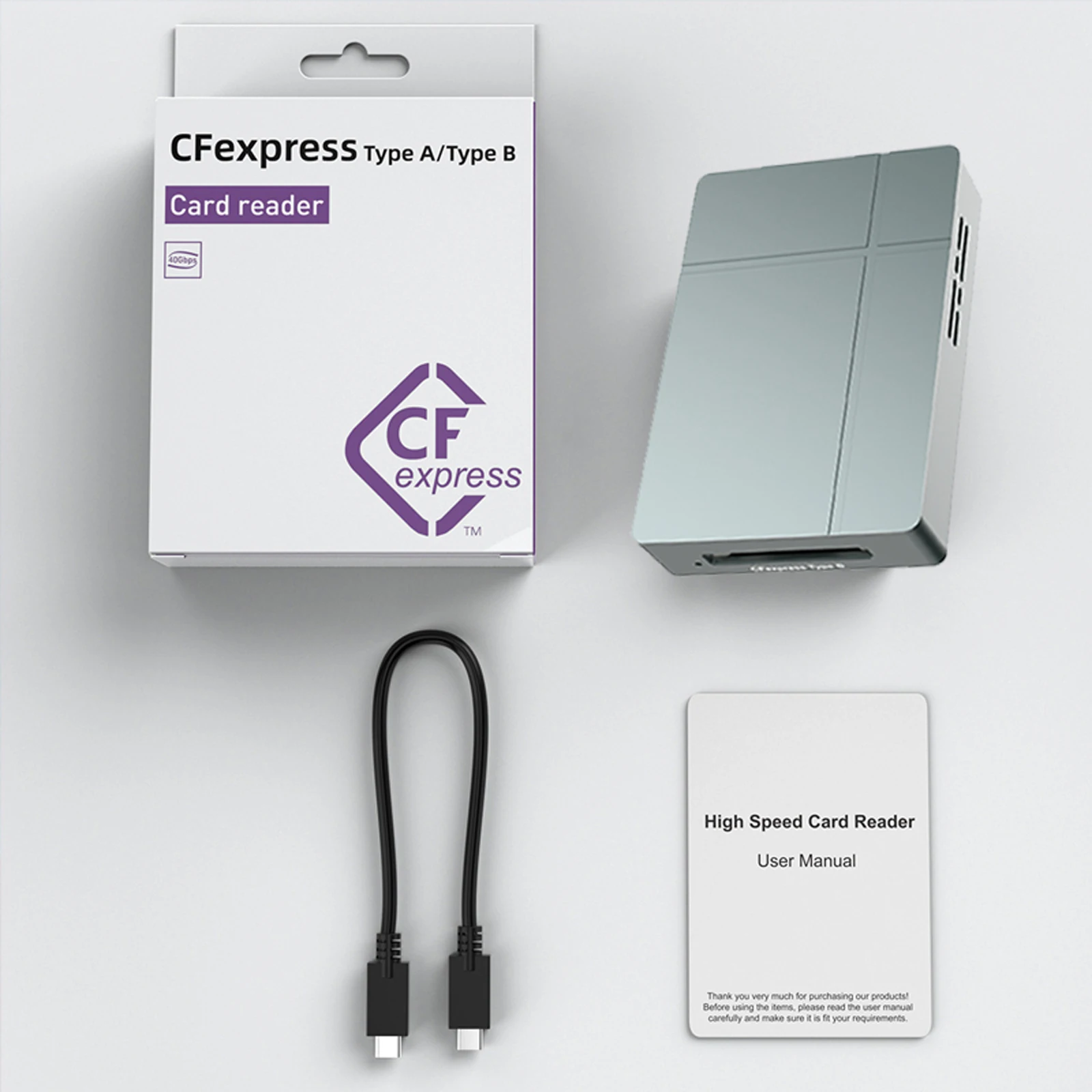 40Gbps CFexpress B 카드 리더 USB4.0 USB-C Cfexpress Type B 카드 리더 CFE Type B 리더(안드로이드/MacOS/Windows용)