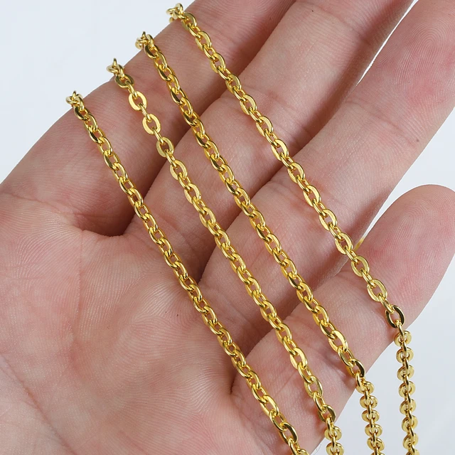 18k Gold Plated Chain Jewelry Making  Jewelry Chains Bulk Jewelry Making -  Wholesale - Aliexpress